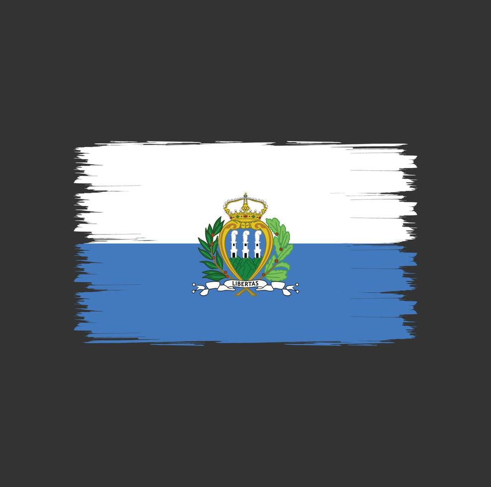 flagge von san marino mit pinselstilvektor vektor