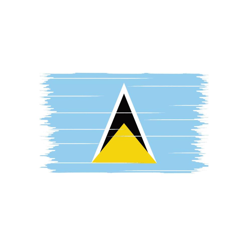 Bürste mit St. Lucia-Flagge vektor