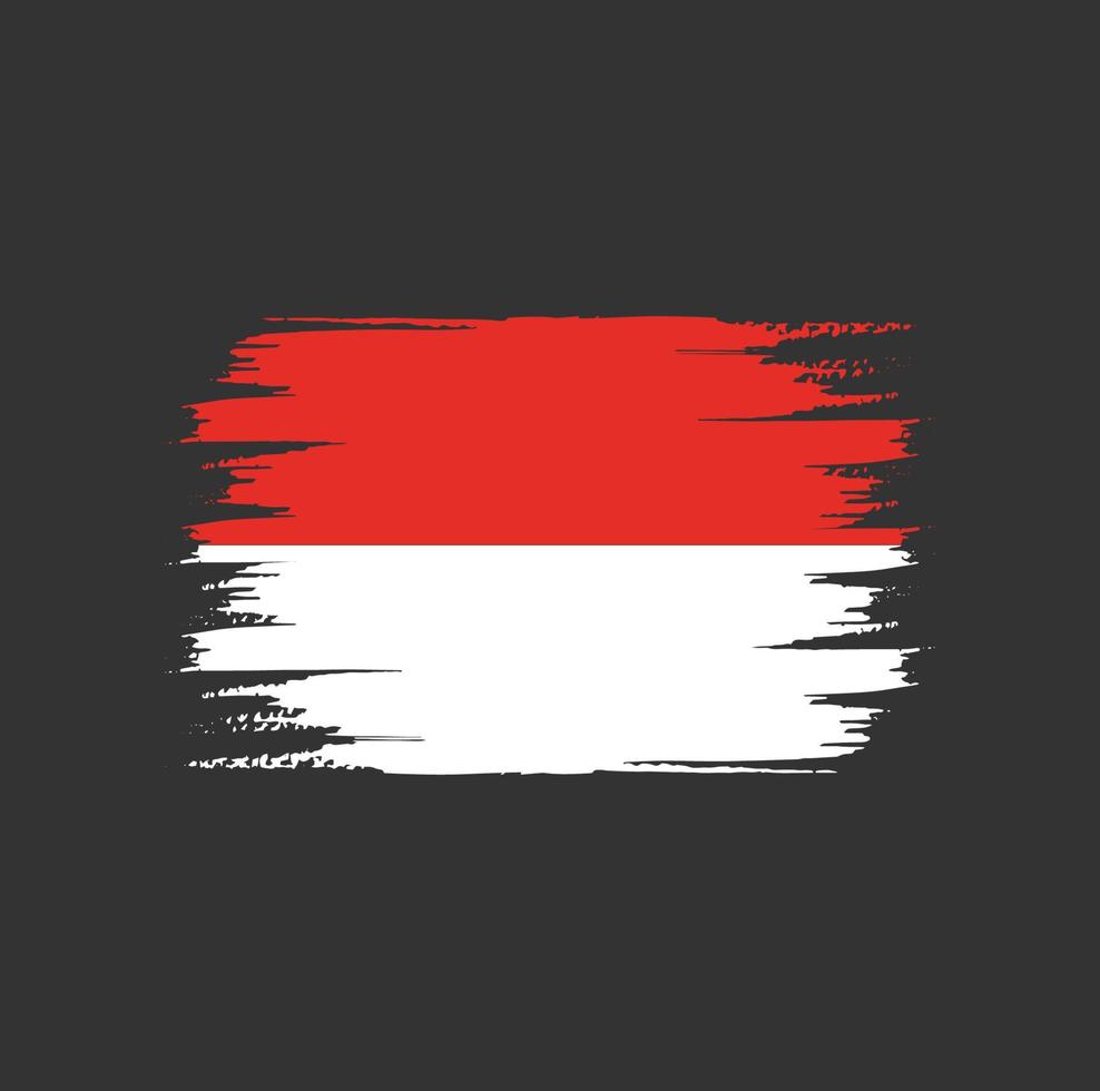 indonesien flagge bürste vektor