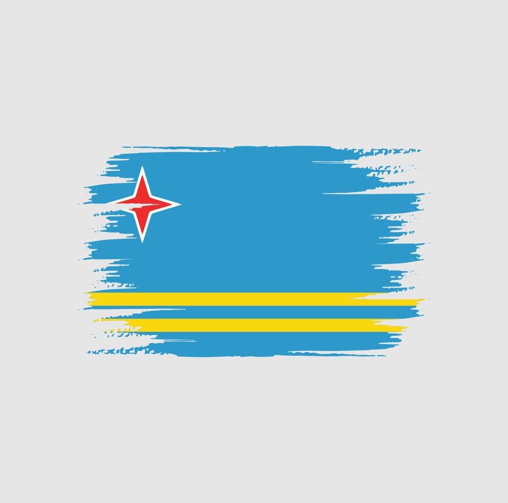 Bürste für die Aruba-Flagge vektor