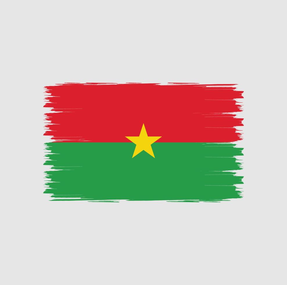 flagga av burkina faso med akvarell borste stil vektor