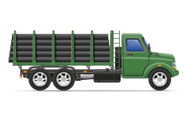 lastbil leverans och transport av byggmaterial koncept vektor illustration