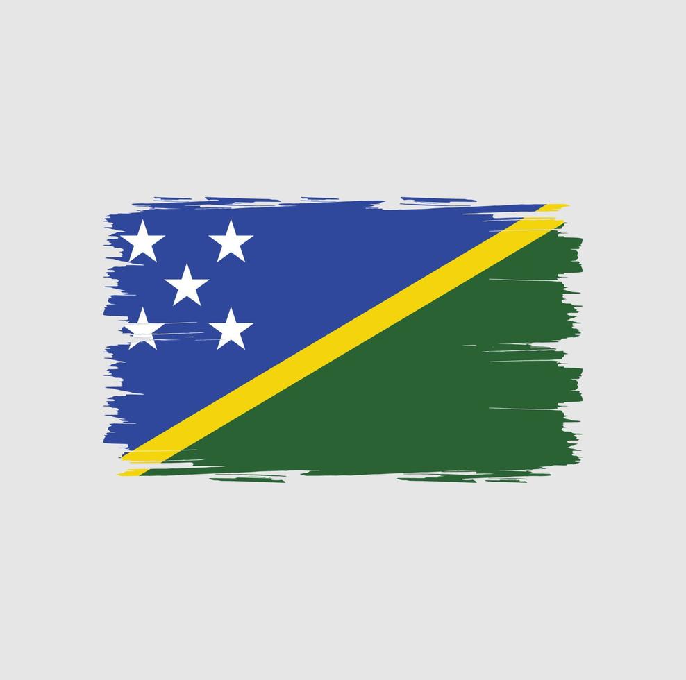 Flagge der Salomonen mit Aquarellpinselstil vektor