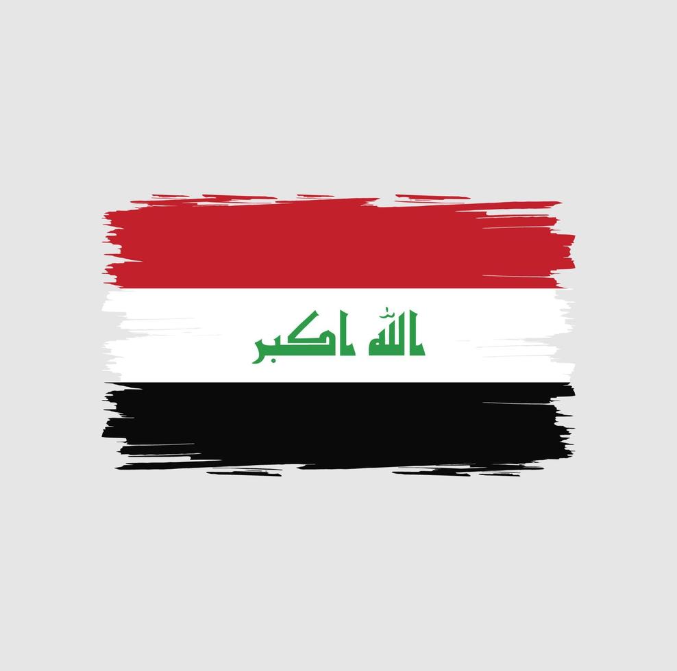 Iraks flagga med akvarell borste stil vektor