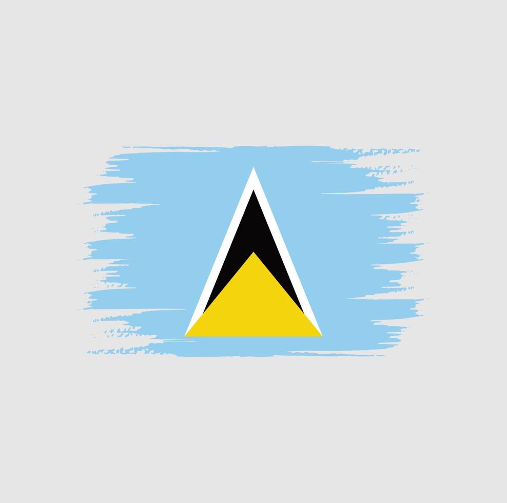 Bürste mit St. Lucia-Flagge vektor