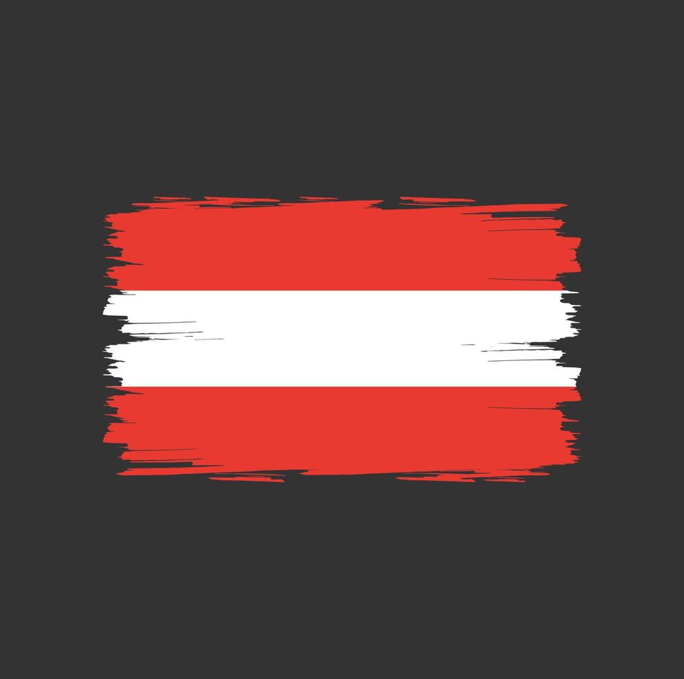 flagge von österreich mit aquarellpinselstil vektor