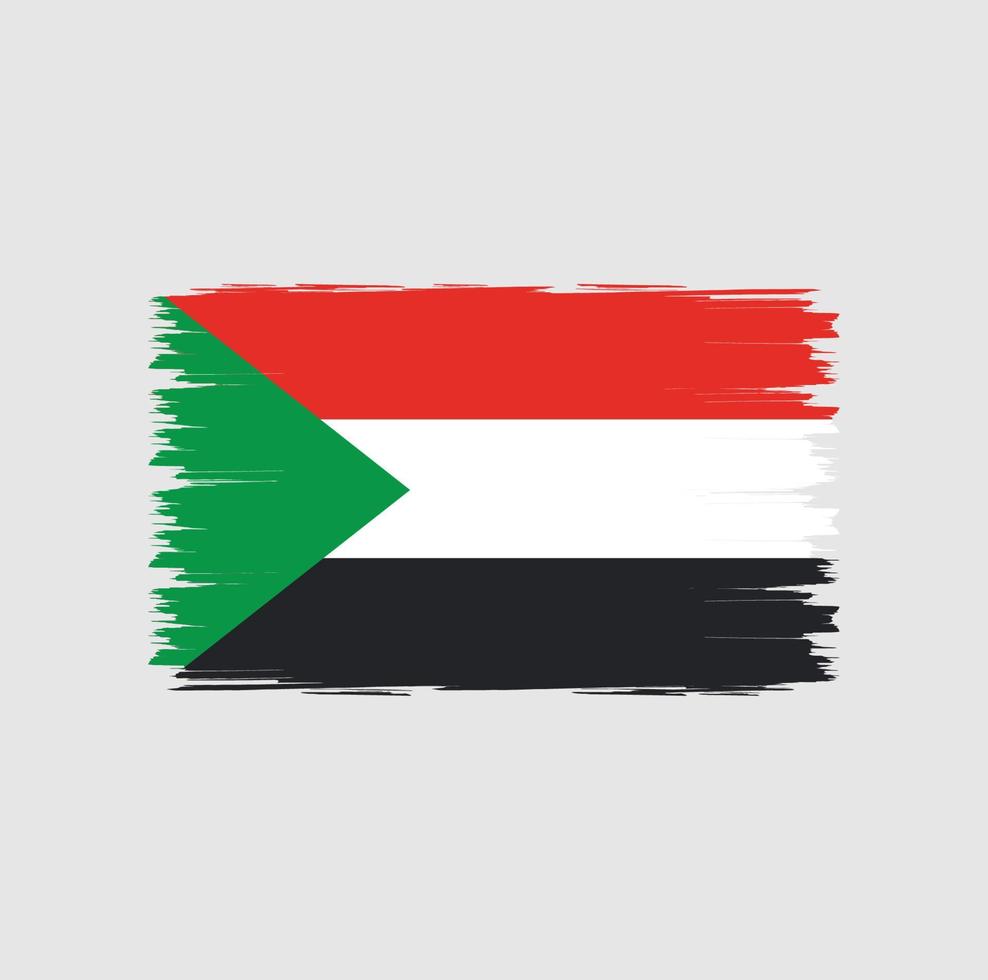 flagge von sudan mit aquarellpinselstilvektor vektor