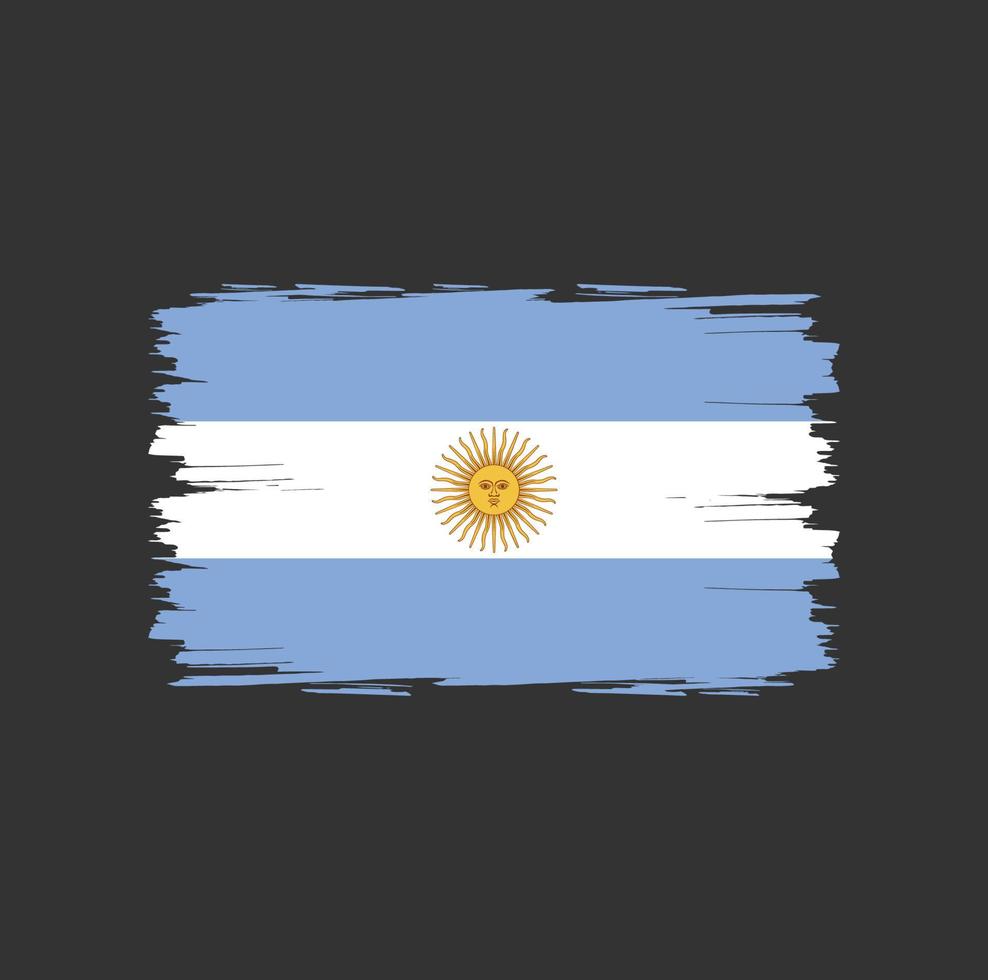 Argentinas flagga med akvarell borste stil vektor