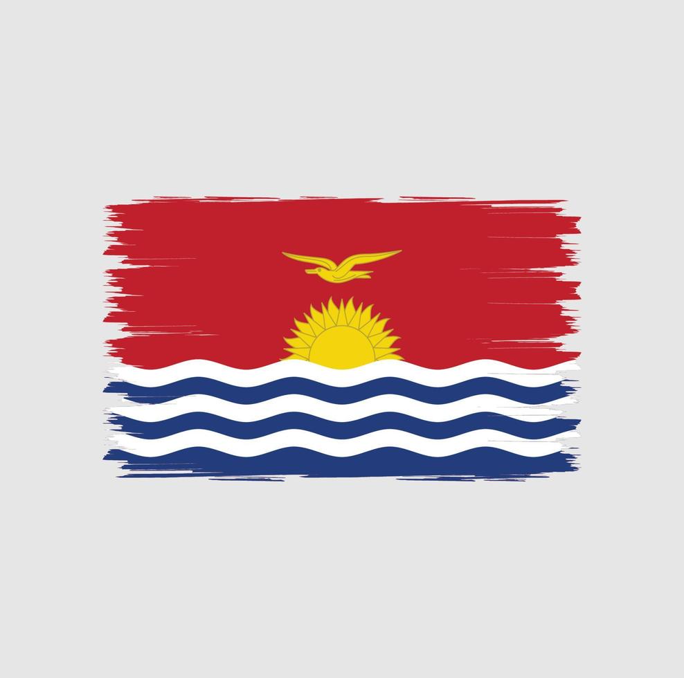 Flagge von Kiribati mit Pinselstilvektor vektor