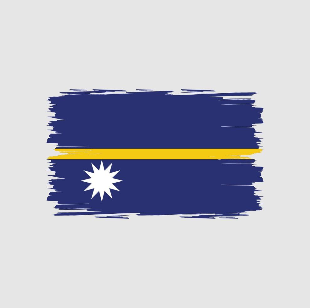 Flagge von Nauru mit Pinselstil vektor