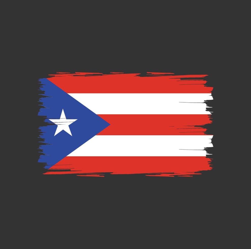 flagge von puerto rico mit aquarellpinselstil vektor