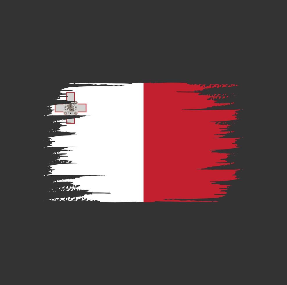 malta flagge bürste vektor