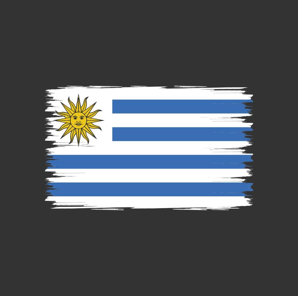 flagge von uruguay mit aquarellpinselstilvektor vektor