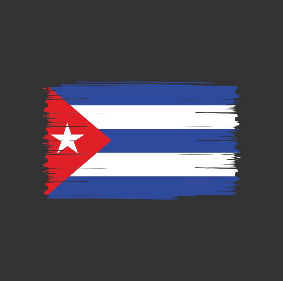 Kuba Flagge Pinsel vektor