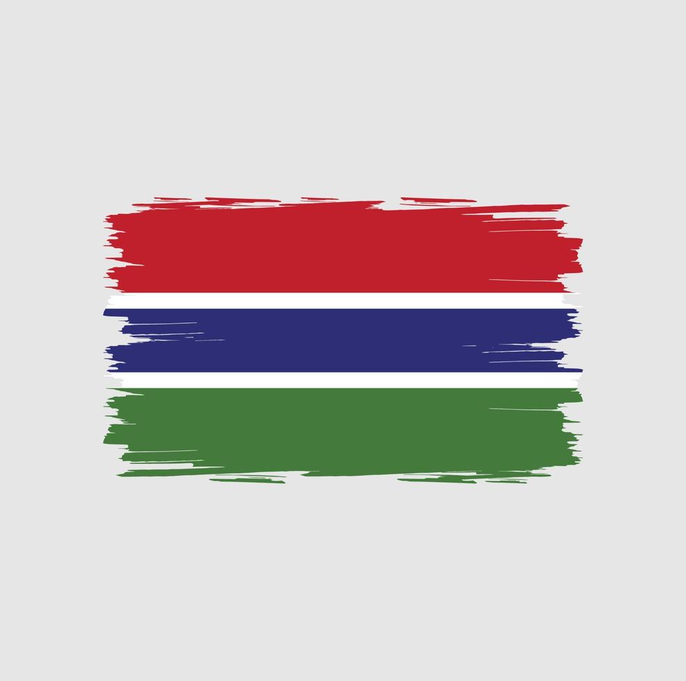 flagge von gambia mit aquarellpinselstil vektor