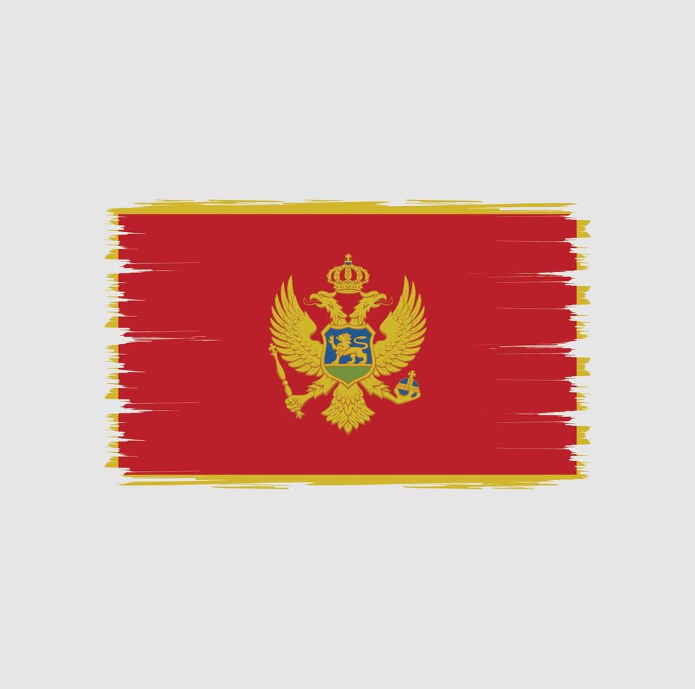 flagge von montenegro mit pinselstilvektor vektor