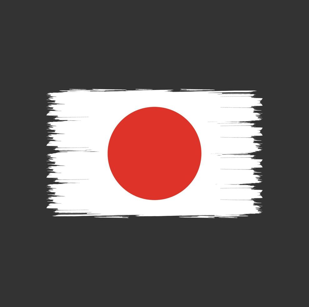 flagge von japan mit aquarellpinselartvektor vektor