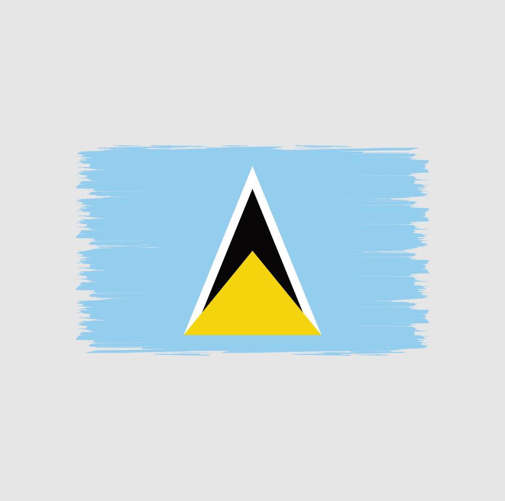 Flagge von St. Lucia mit Pinselstilvektor vektor