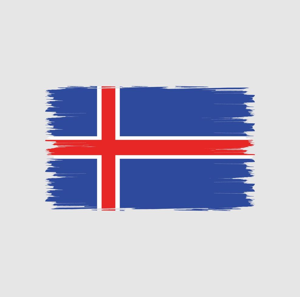 Flagge von Island mit Aquarellpinsel-Stilvektor vektor