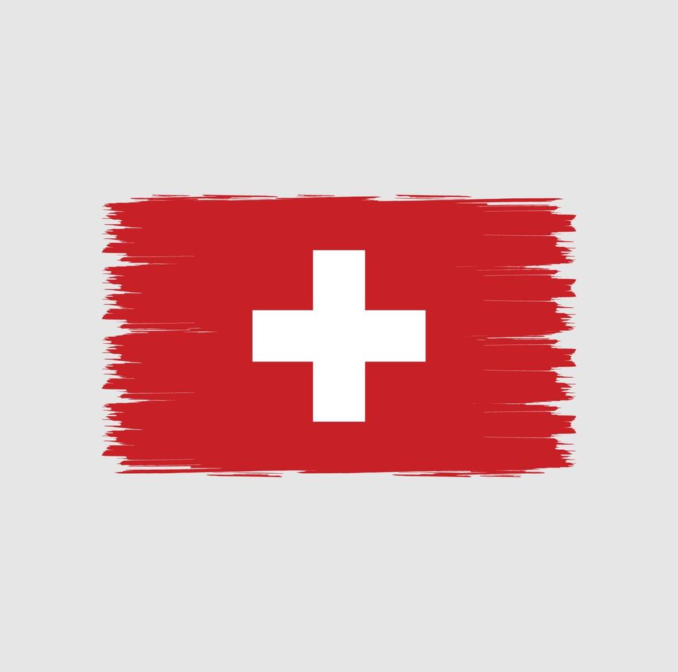 Flagge der Schweiz mit Pinselstilvektor vektor