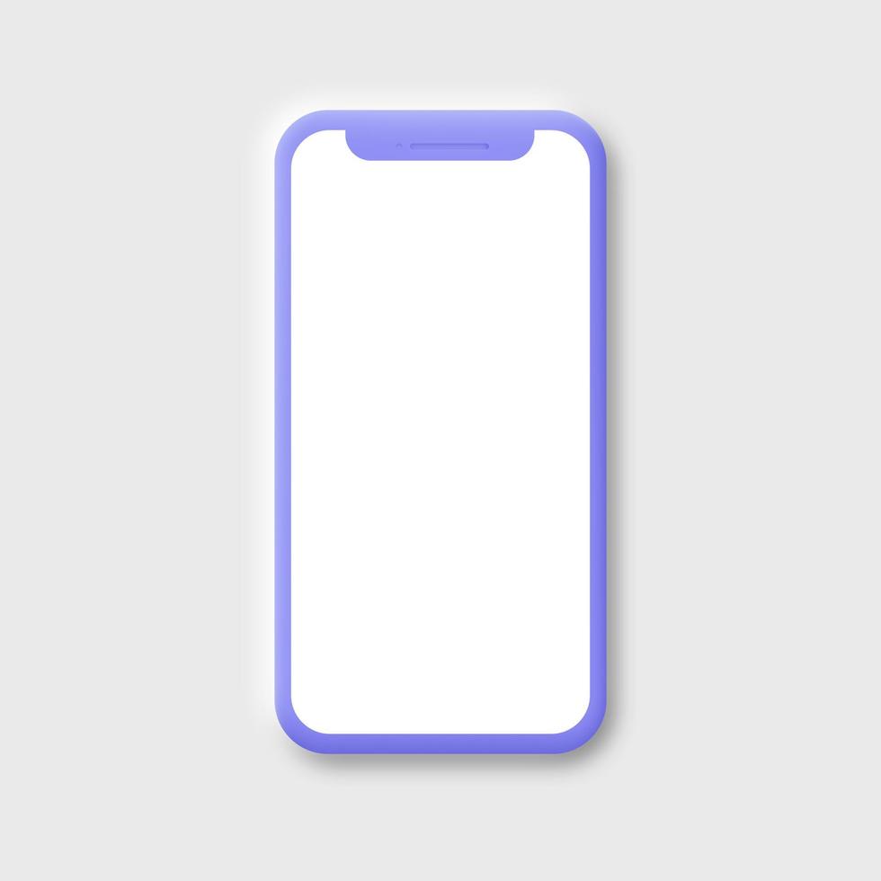 minimalistische moderne Clay-Mockup-Smartphones für Präsentation, Anwendungsanzeige, Informationsgrafiken. leere telefonvektorillustration. vektor