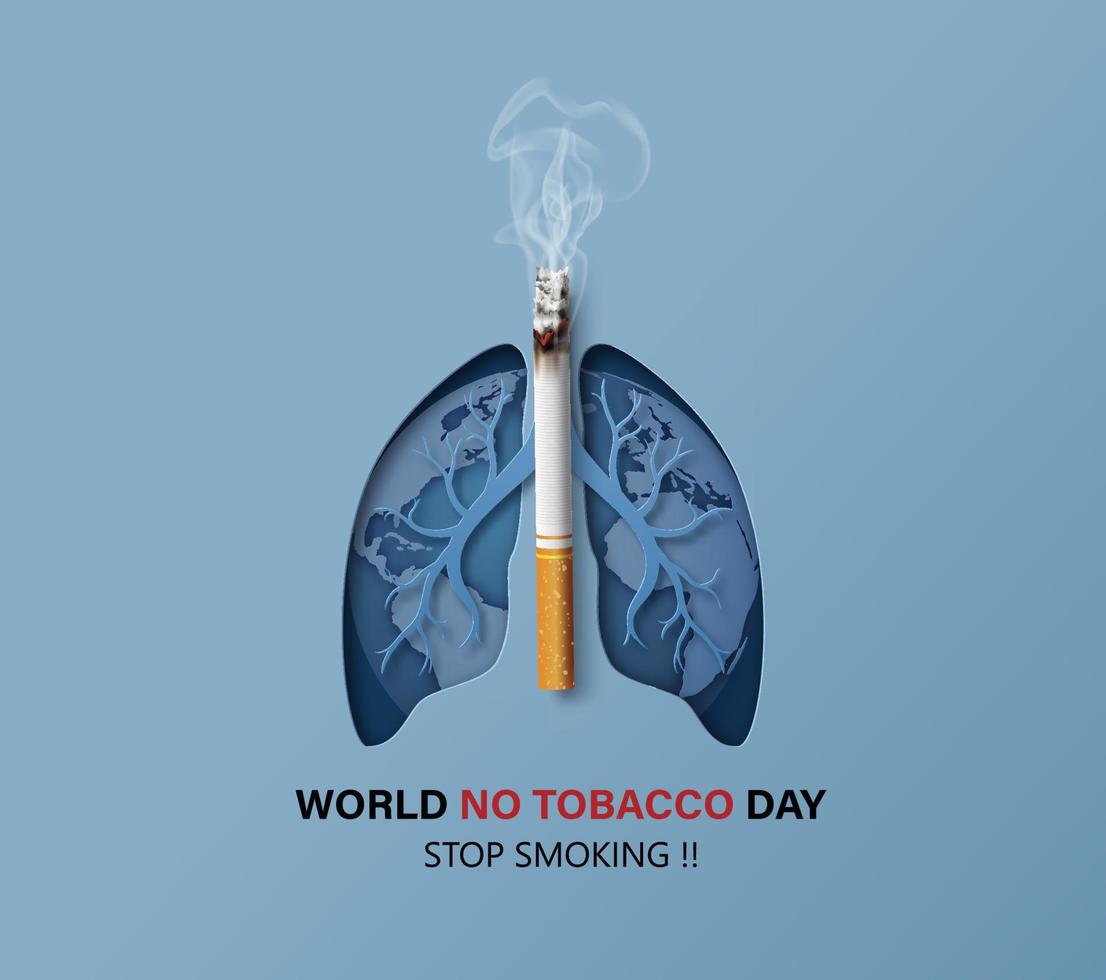 ingen rökning och världens ingen tobaksdag vektor