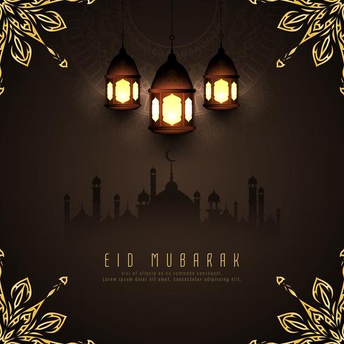 Abstrakt Eid Mubarak islamisk bakgrundsdesign vektor