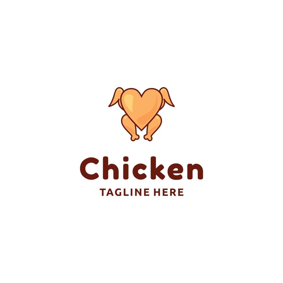 Hähnchenfleisch-Restaurant-Catering-Logo-Design-Icon-Inspiration vektor