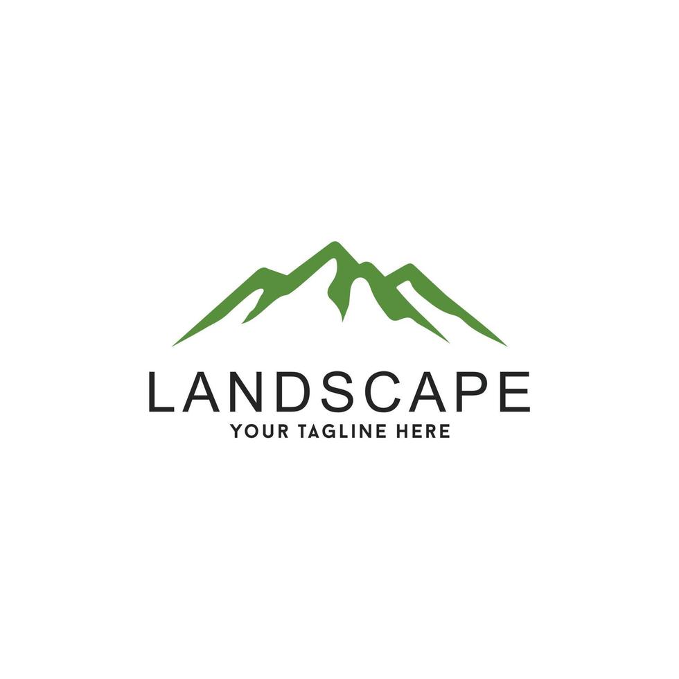 Landschaft Hügel Berggipfel Logo Design Vektor