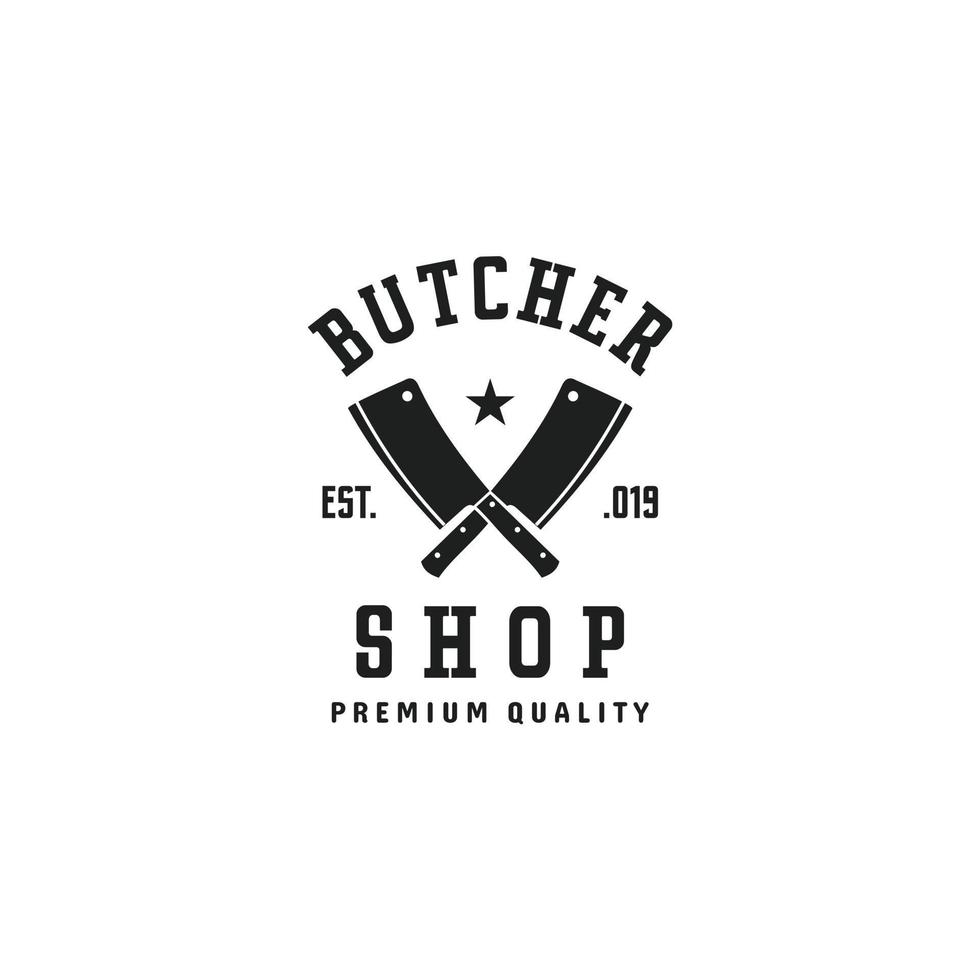 Butcher shop element logotyp design inspiration vektor