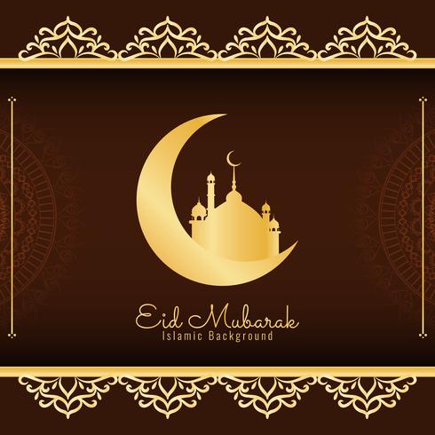 Abstrakt Eid Mubarak bakgrundsdesign vektor