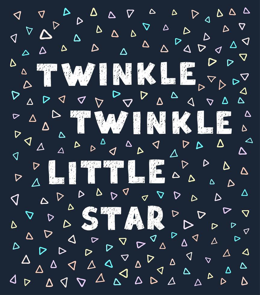 kleiner Stern - lustiges, handgezeichnetes Kinderzimmerposter mit Schriftzug vektor