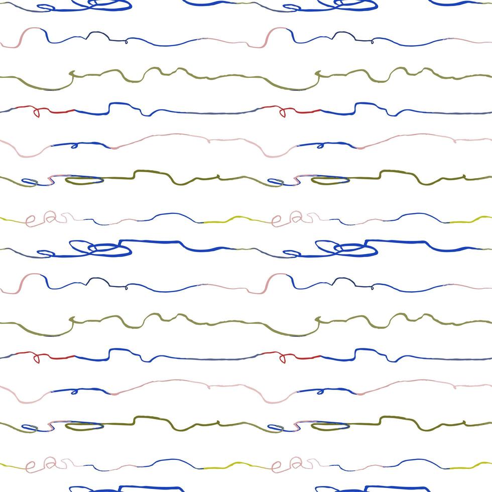 Nahtloses Muster mit handgezeichneten abstrakten horizontalen Linien, Kritzeleien vektor