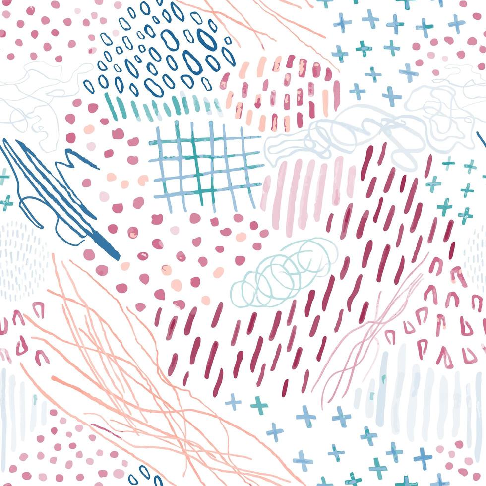Nahtloses Muster mit handgezeichneten abstrakten Linien, Kritzeleien vektor