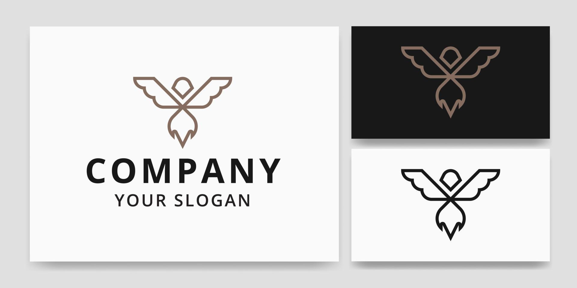 einfaches und elegantes Vogel-Logo-Design vektor