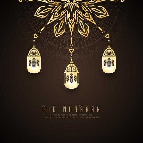 Abstrakt Eid Mubarak stilig bakgrundsdesign vektor