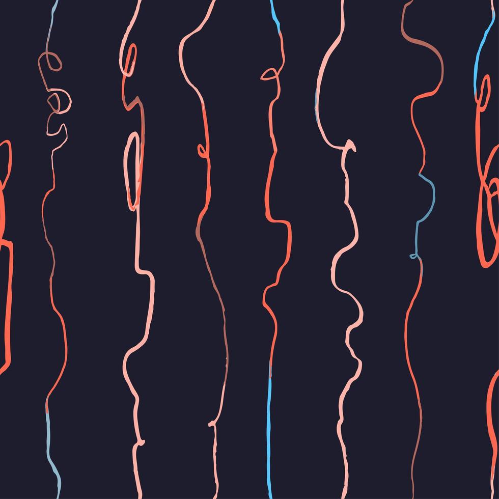 Nahtloses Muster mit handgezeichneten abstrakten vertikalen Linien, Kritzeleien vektor