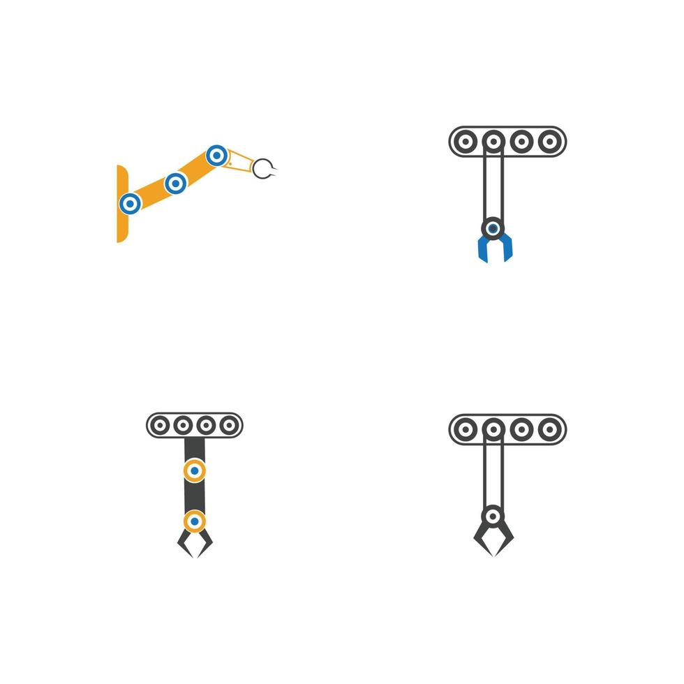 industrielles mechanisches Roboterarm-Vektorikonen-Illustrationsdesign vektor