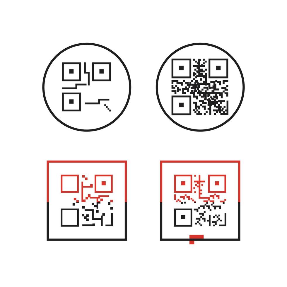 QR-Code-Symbol - Identifikationselemente Illustrationen, Vektorzeichen vektor