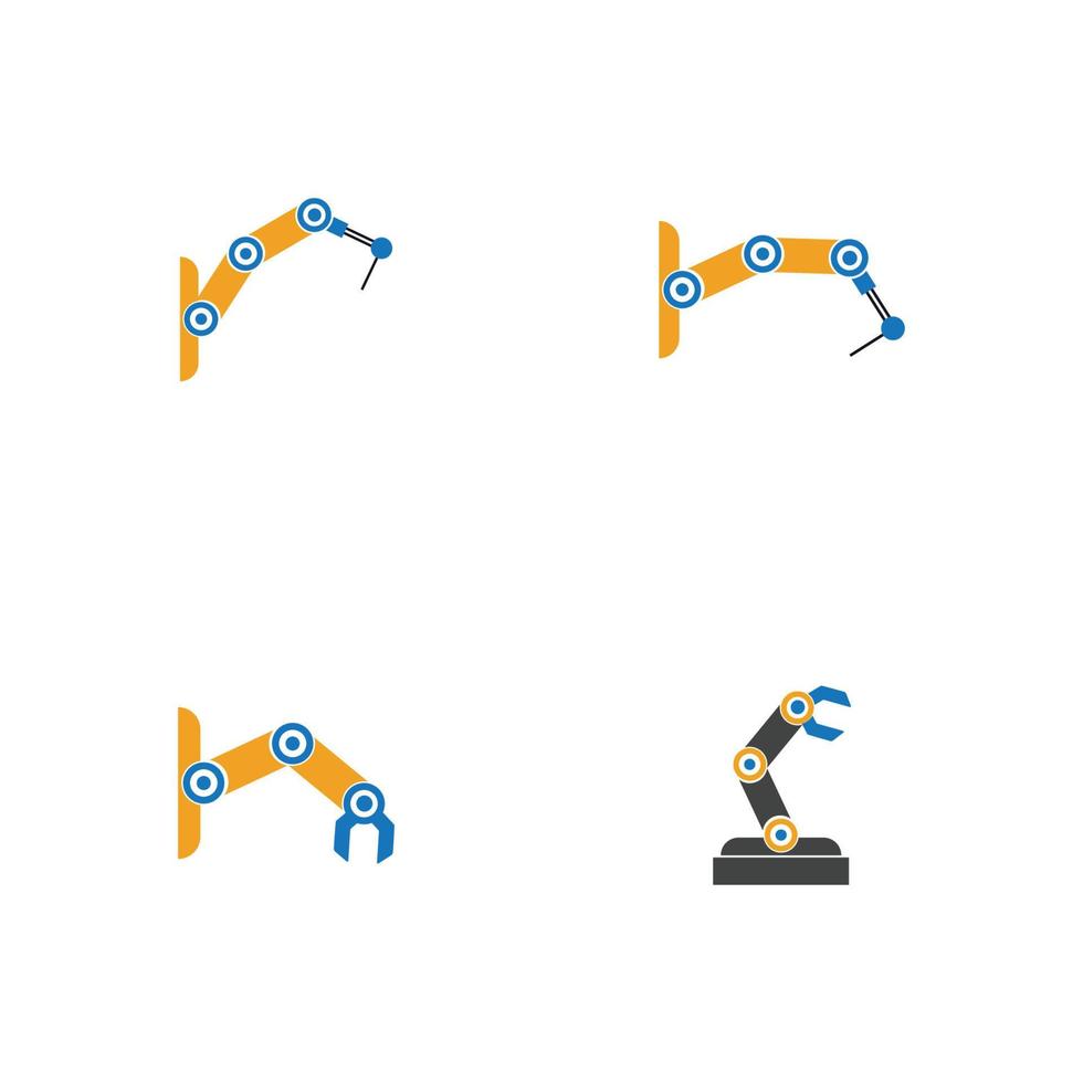 industrielles mechanisches Roboterarm-Vektorikonen-Illustrationsdesign vektor