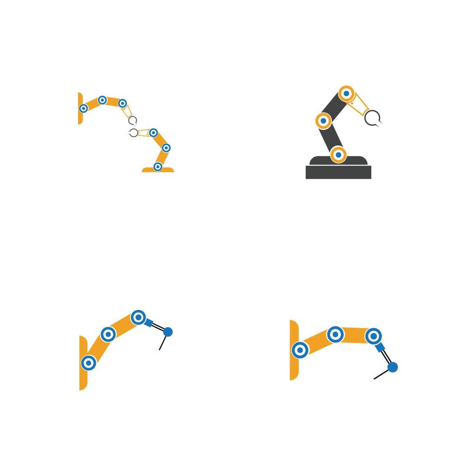industrielles mechanisches Roboterarm-Vektorikonen-Illustrationsdesign vektor