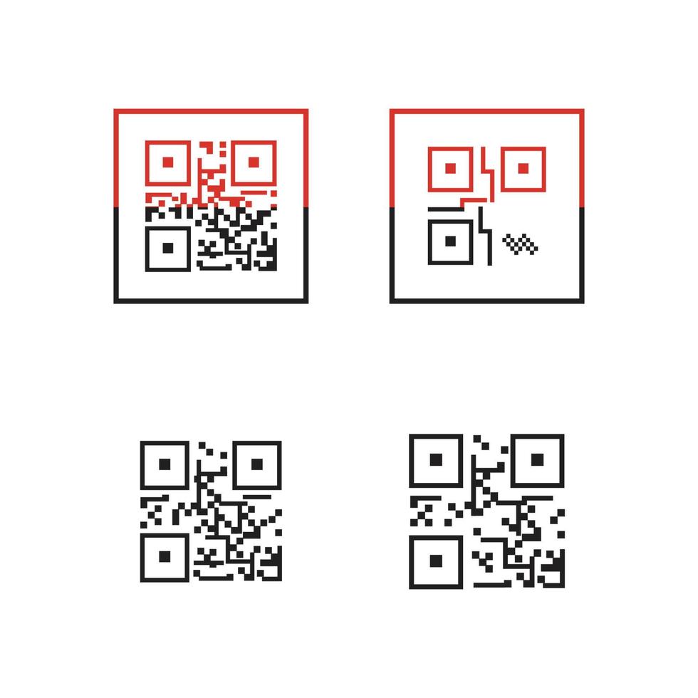 qr-kodikon - identifieringselement illustrationer, vektor tecken