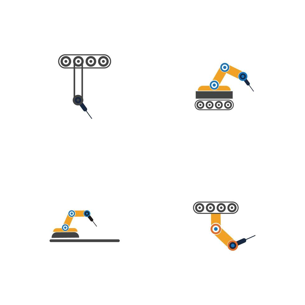 industrielles mechanisches Roboterarm-Vektorikonen-Illustrationsdesign vektor