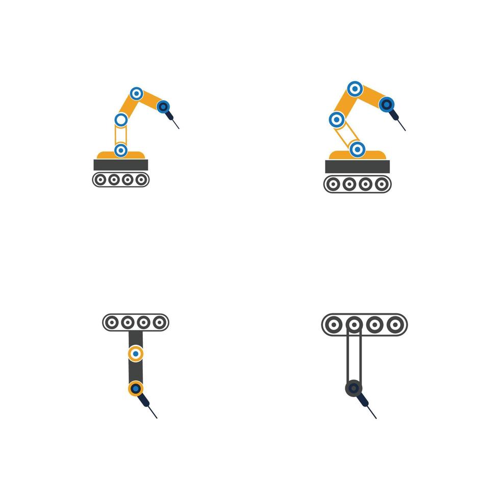 industrielles mechanisches Roboterarm-Vektorikonen-Illustrationsdesign vektor