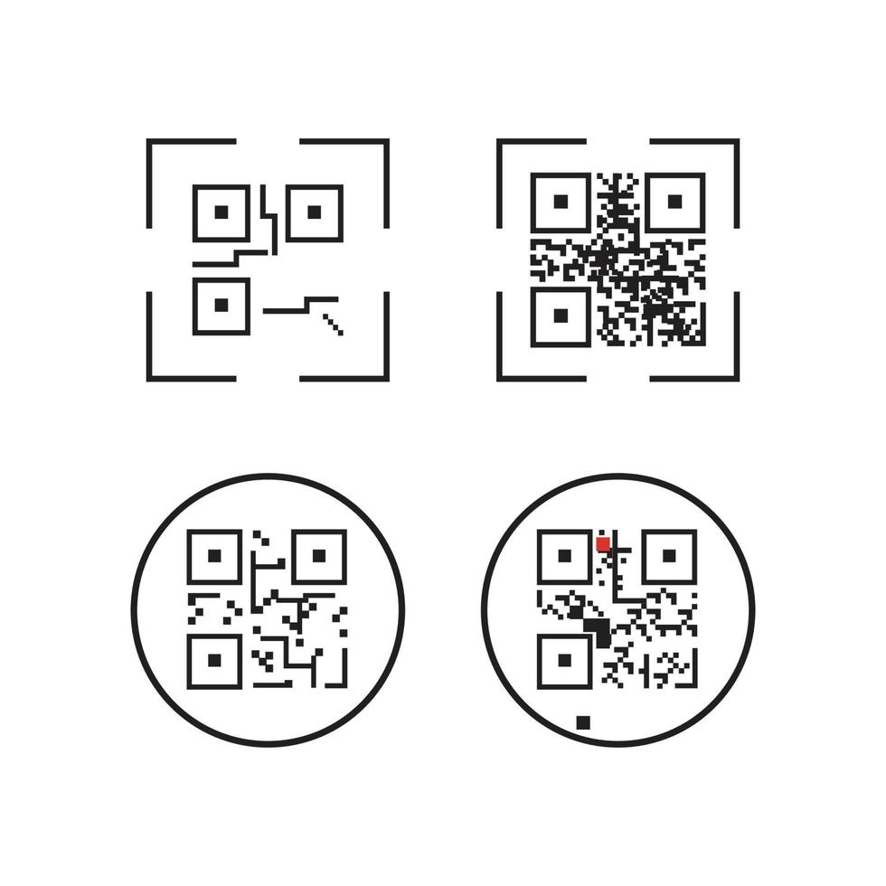 QR-Code-Symbol - Identifikationselemente Illustrationen, Vektorzeichen vektor