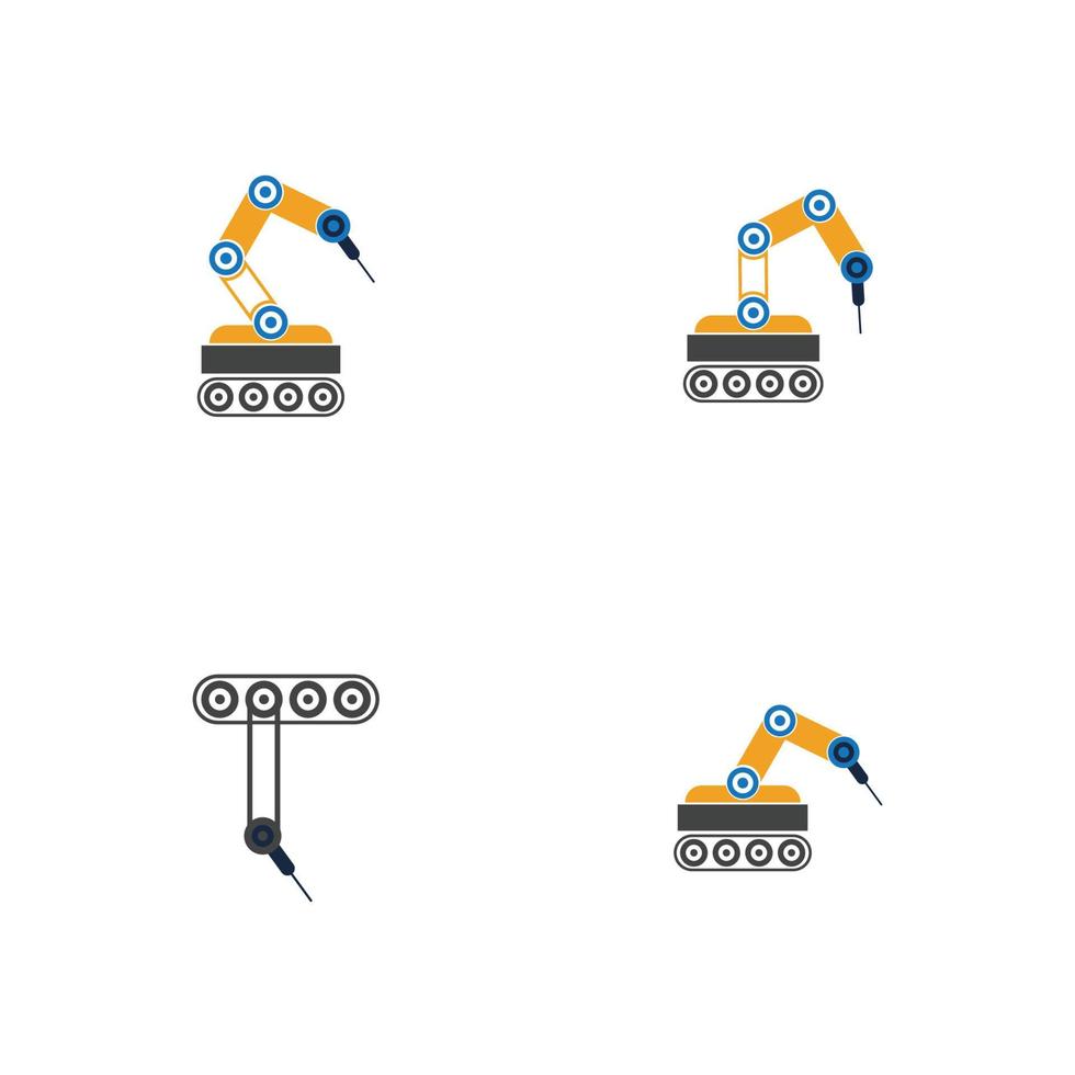 industrielles mechanisches Roboterarm-Vektorikonen-Illustrationsdesign vektor