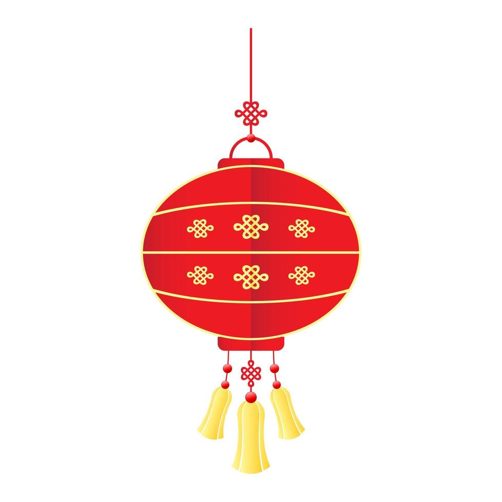 chinesische neujahrslaterne mit rot und gold. Vektor-Illustration vektor