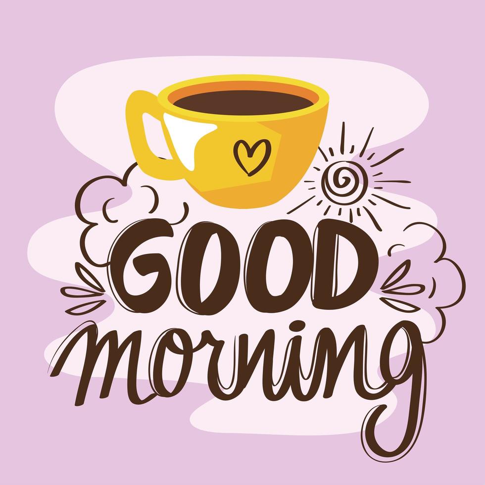 kaffe och god morgon vektor