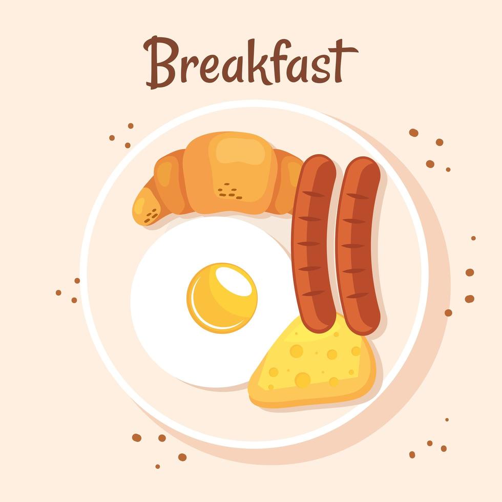 leckeres Gericht mit Frühstück vektor