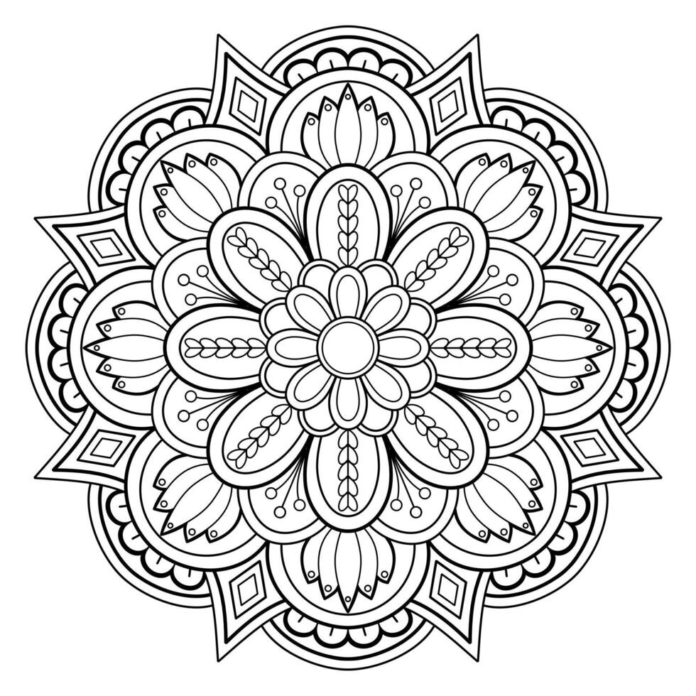 vektor abstrakt mandala mönster. konst på väggen. målarbok spetsmönster tatueringen. design för en tapetfärg skjorta och kakeldesign, dekorativ cirkelprydnad i etnisk orientalisk stil